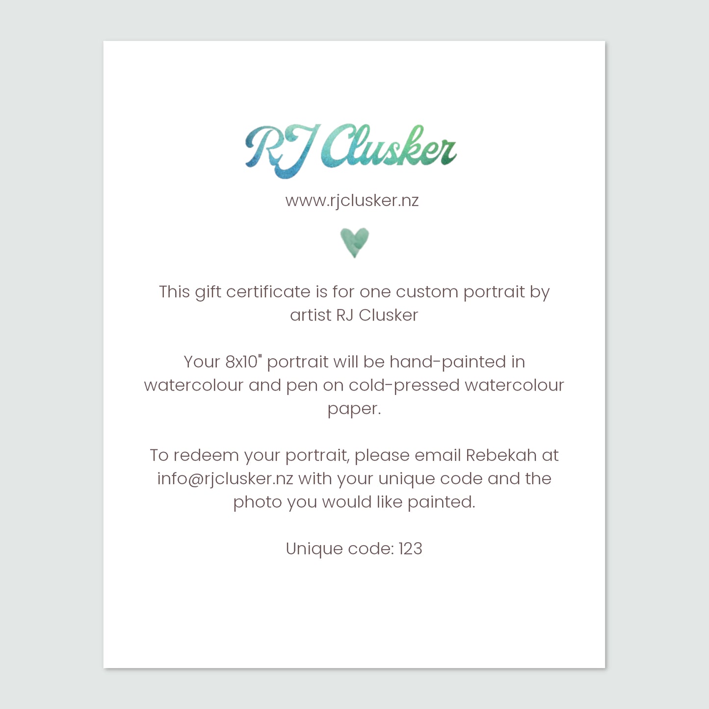 Pregnancy or Newborn Portrait Gift Voucher